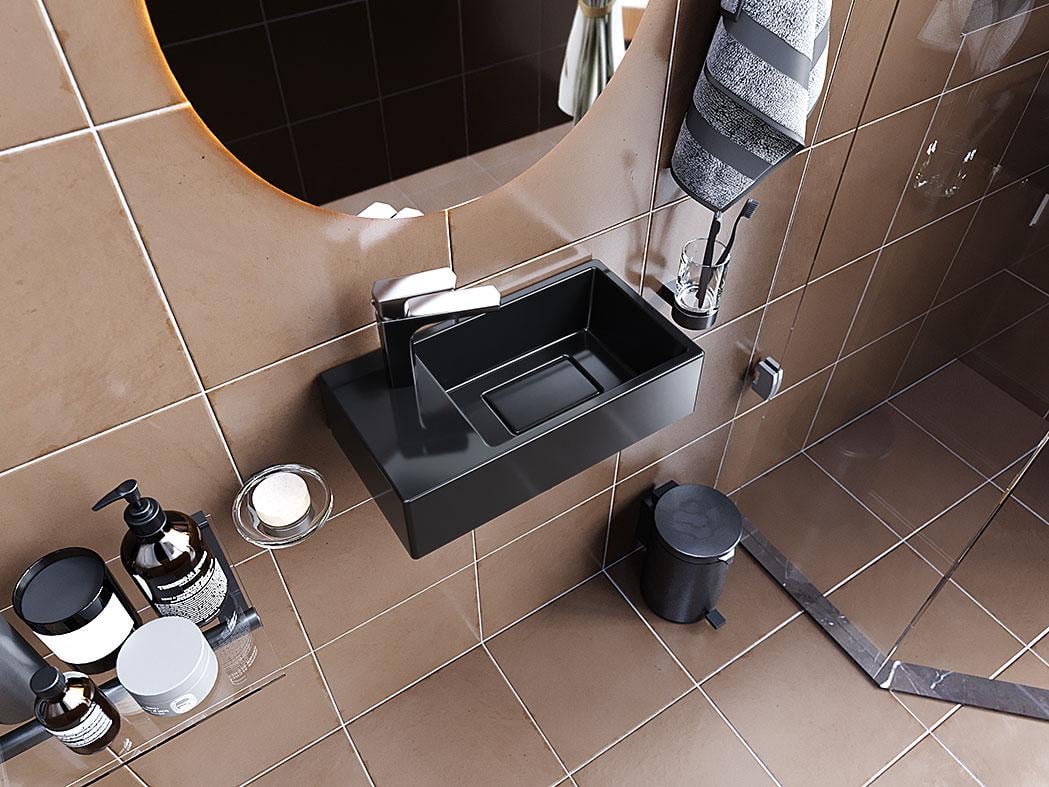 Умывальник подвесной Luxor Aldo L Black (740) - фото 2