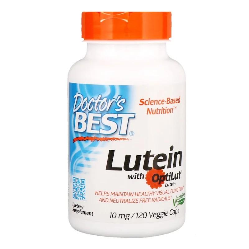 Натуральная добавка Doctor's Best Lutein with OptiLut 10 мг 120 капсул