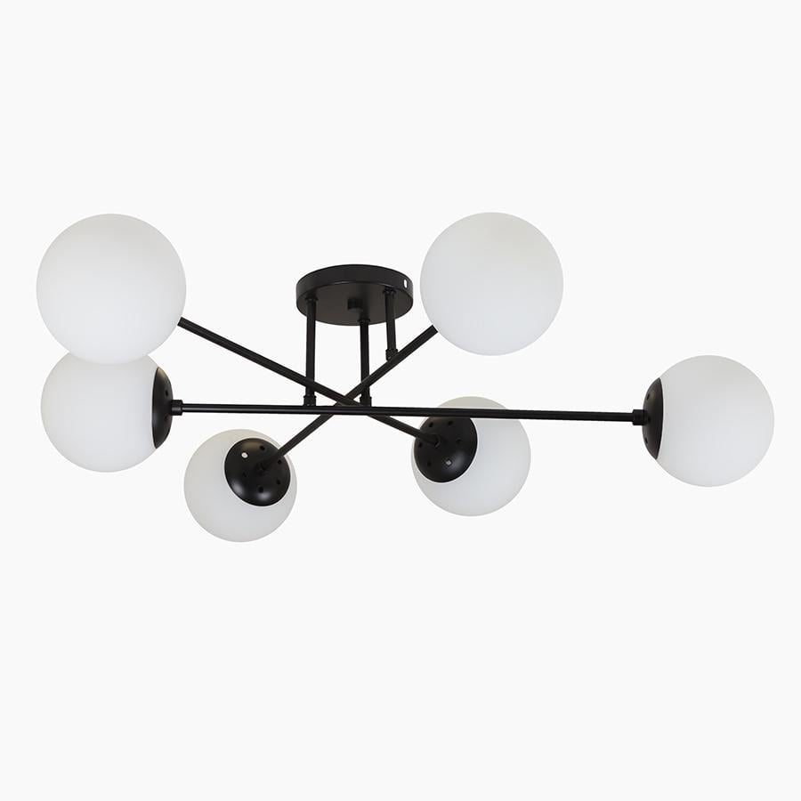 Люстра потолочная молекула Levistella 7529804-6 BK/WH Черный/Белый