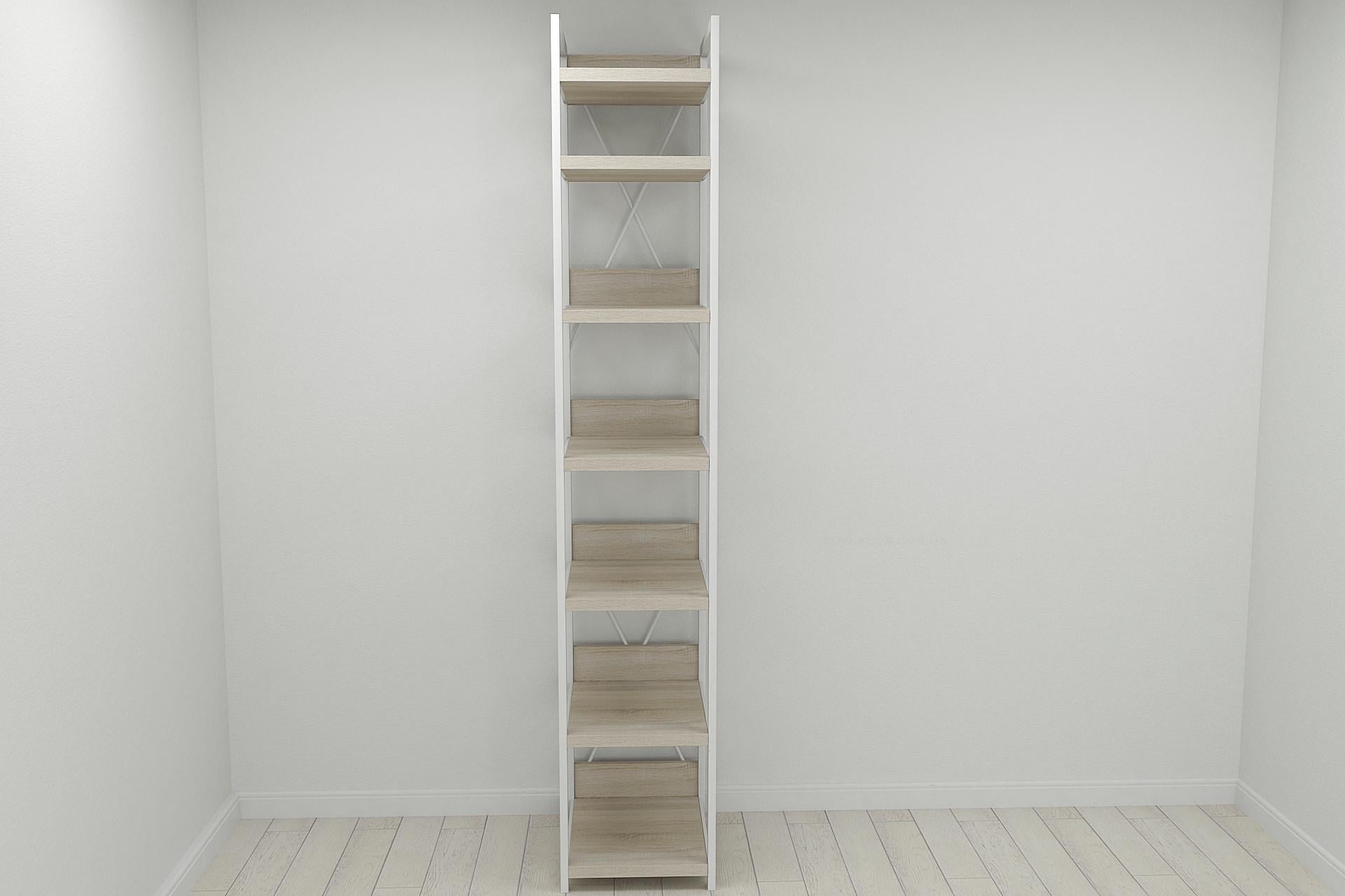 Шкаф гардероб уни секция 4 серии Конект Ferrum-decor 220x40x50 см металл Белый/ДСП Дуб Сонома (SHG102)