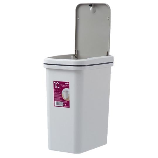 Відро для сміття MVM BIN-04 з кришкою 10 л Сірий (BIN-04 10L GRAY) - фото 2