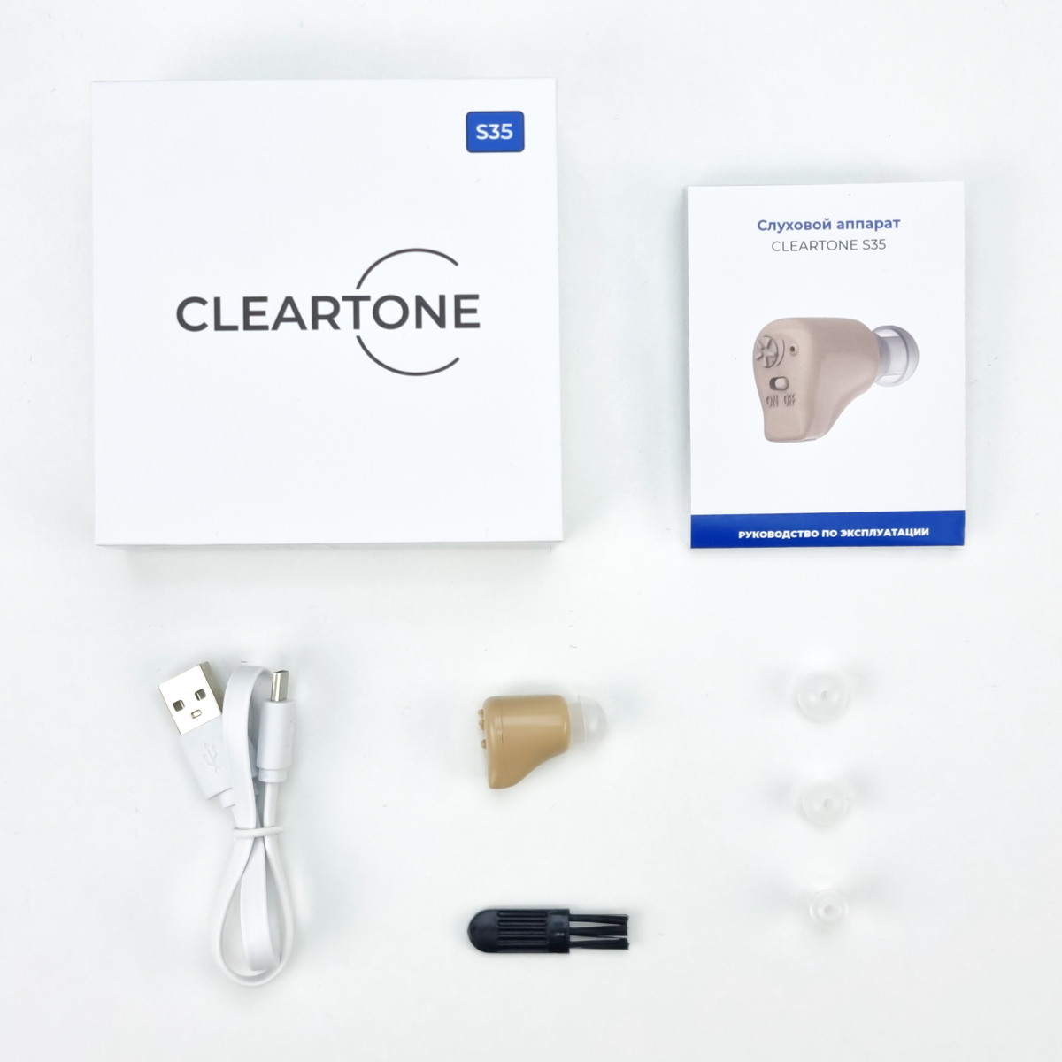 Слуховой аппарат CLEARTONE S35 универсальный внутриушной с цифровым чипом - фото 10