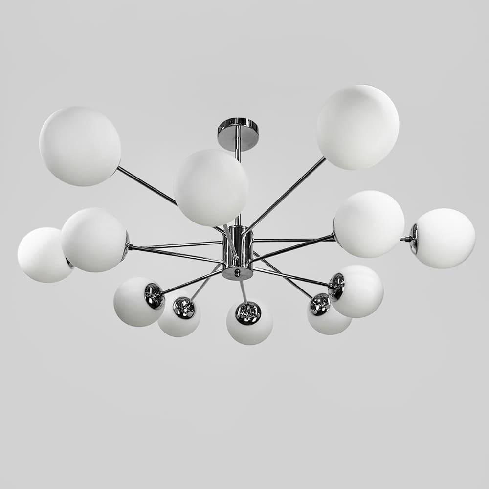 Люстра стельова Right Selection на 12 плафонів Хром/Білий (CD111/12 CH/WT)