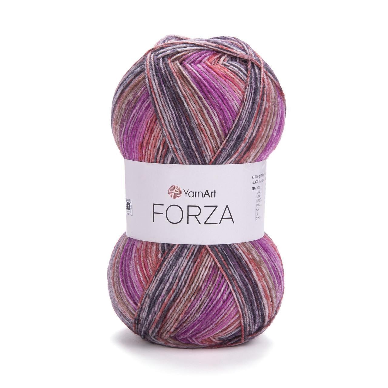 Пряжа носочная YarnArt Forza полушерстяная 100 г Меланж розовый персик №2601 (2812750768)