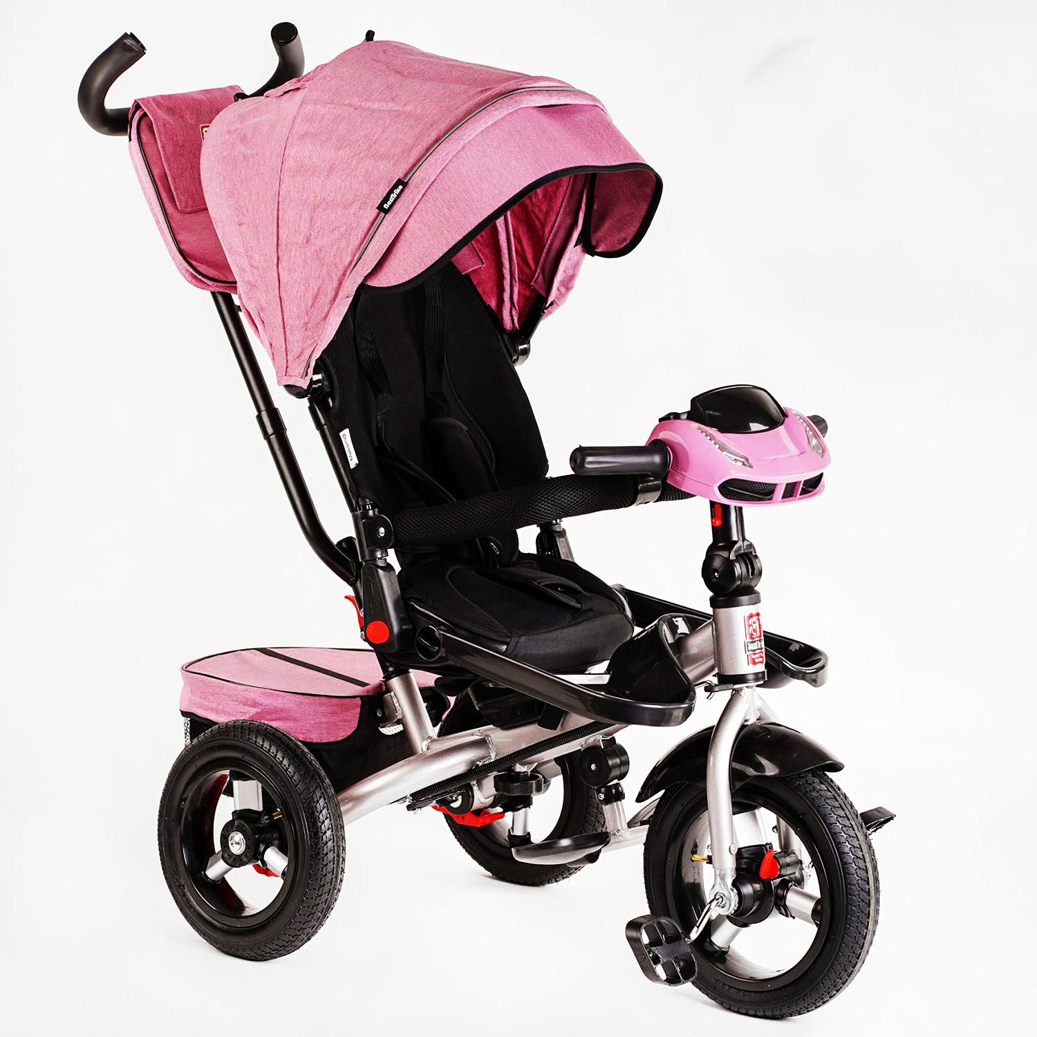 Велосипед-коляска 3-х колесная Best Trike с фарой звуком и пультом Pink (119345)