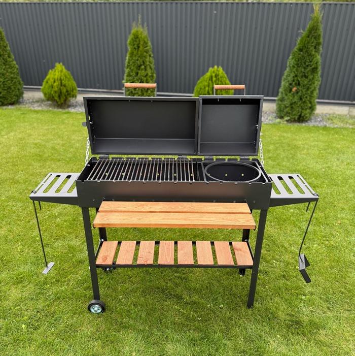 Мангал-барбекю посилений з двома кришками на 13 шампурів 5 мм (478)