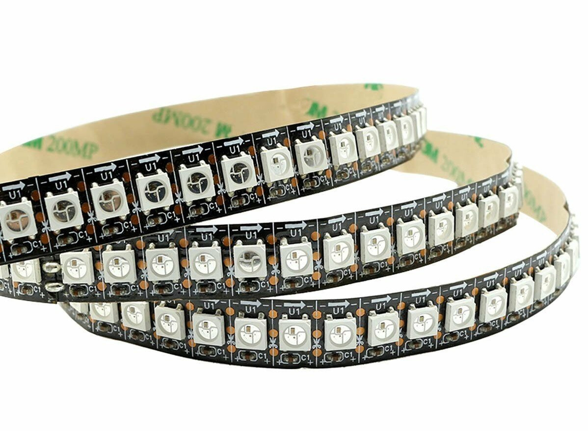 Світлодіодна стрічка RGB 5050 5V 144 світлодіодів Чорний (28194)