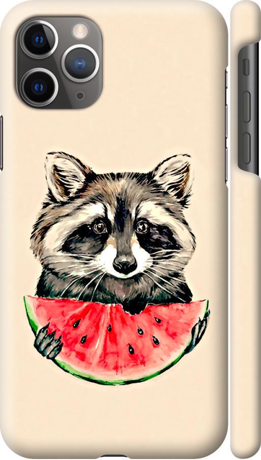 Чехол на iPhone 11 Pro Max Енотик с арбузом (4605c-1723-42517)