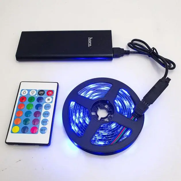 Стрічка світлодіодна LED RGB c bluetooth 5050 з пультом 7680 2 м (571589) - фото 4