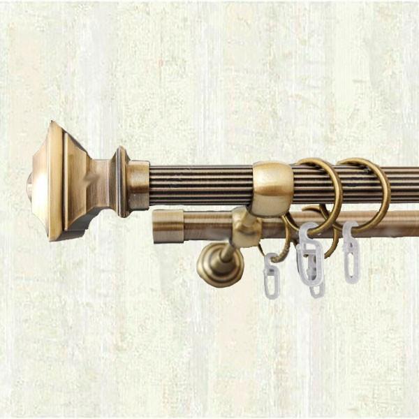 Карниз металевий Orvit Борджеза двохрядний 25/16 мм 240 см Антик (000-5953)