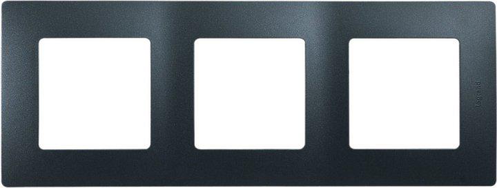 Рамка 3 поста Legrand 672583 Etika пластик Антрацит (11562138)