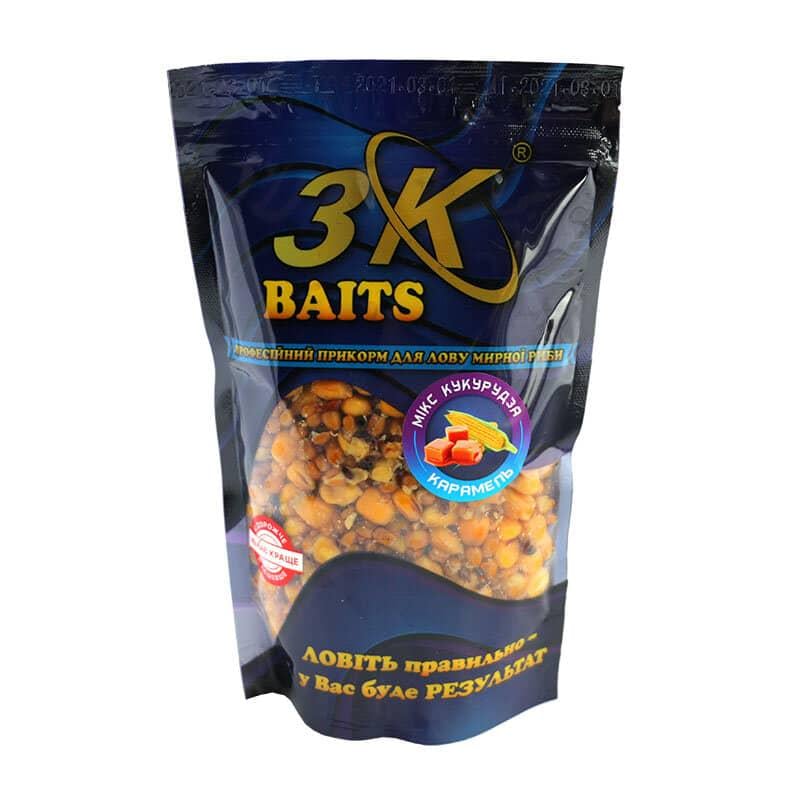 Прикорм 3KBaits Зерновий мікс 500 г Кукурудза/Карамель (3KB1128)