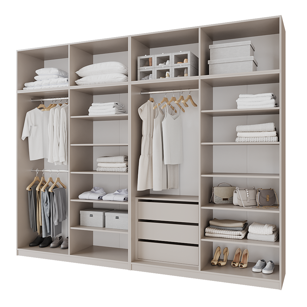 Шкаф распашной с тумбой и антресолью Меблітренд Чиназес Чита-3200.4 3200х500х2450 мм Кашемир (27674910) - фото 2 Шкаф распашной с тумбой и антресолью Меблітренд Чиназес Чита-3200.4 3200х500х2450 мм Кашемир (27674910) - фото 2