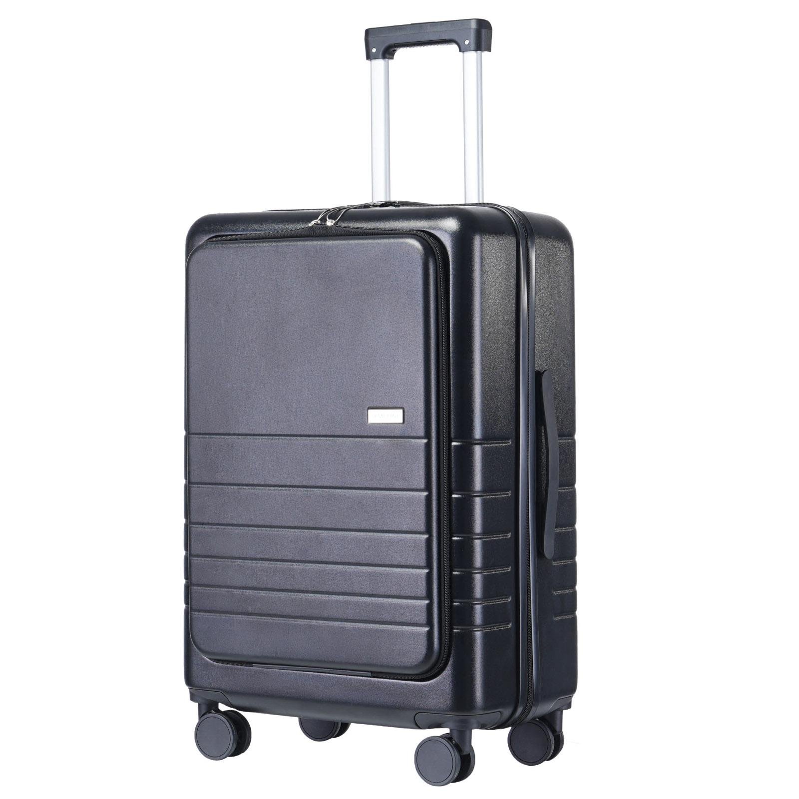 Валіза SEMI LINE 24" T5964-3 ABS з USB-зарядкою та відділенням для ноутбука ручна поклажа Чорний