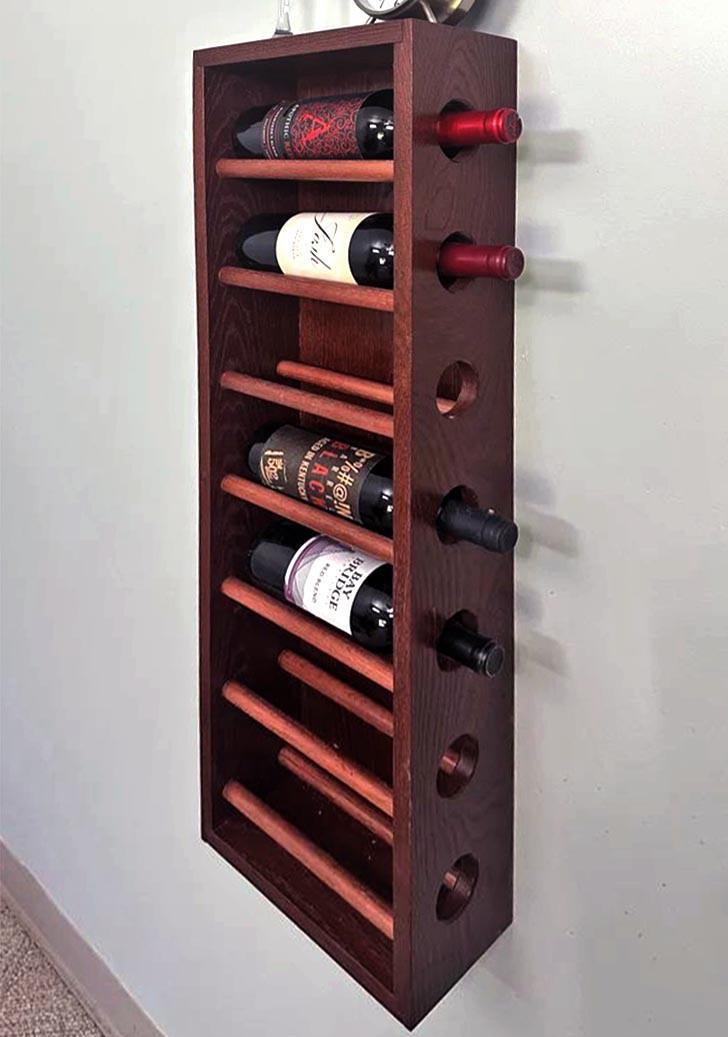 Полка для вина настенная из дерева Кусиро 7 Савоярди (ПНК-707615)