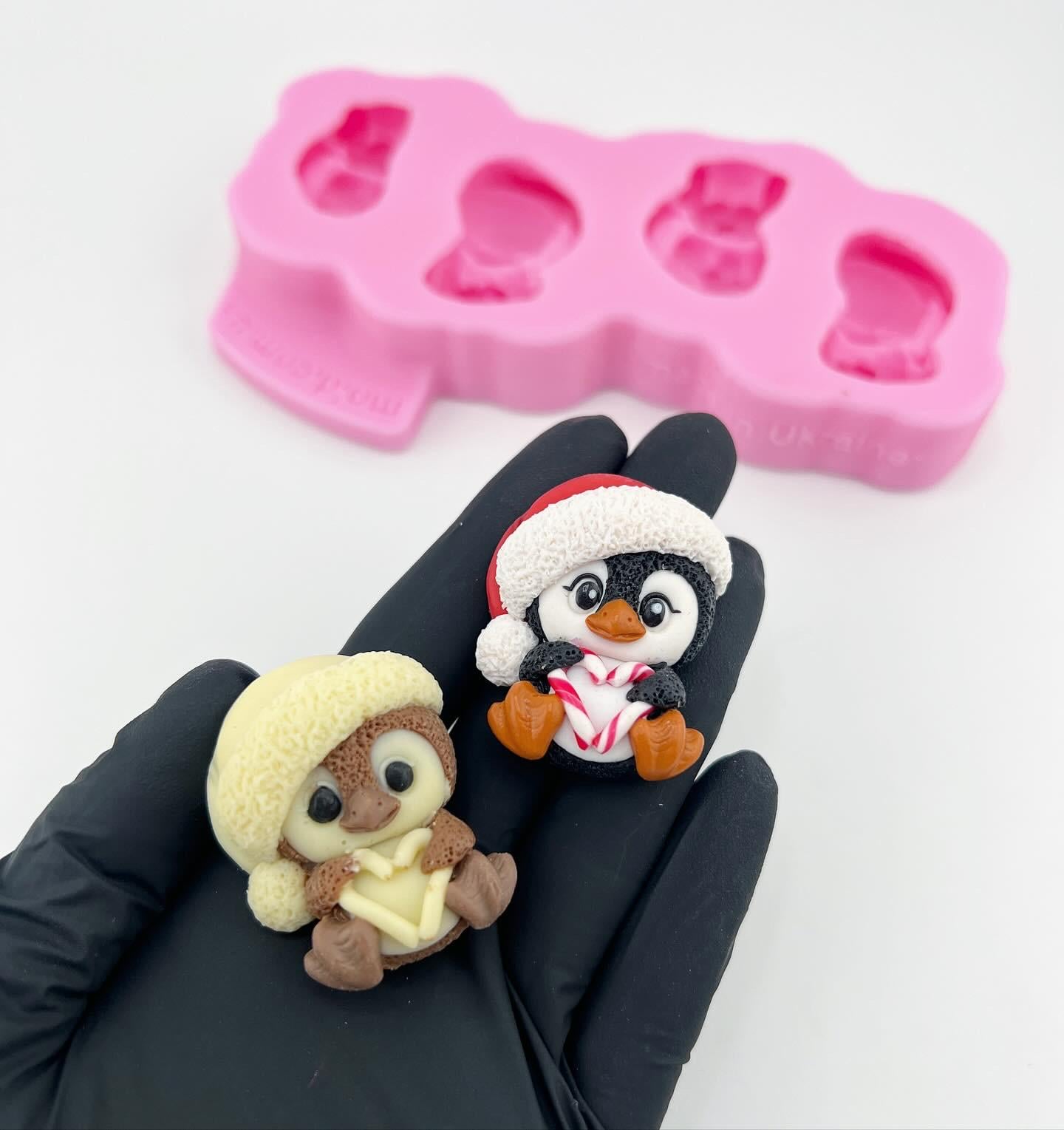 Силиконовый молд Пингвины конфеты (9267) Силиконовый молд Пингвины конфеты (9267)