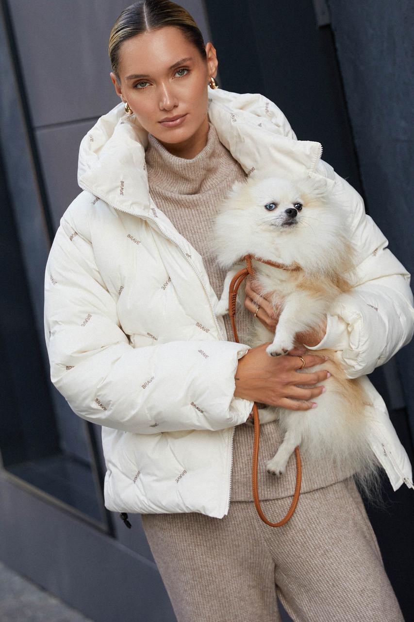 Куртка Seventeen с декоративной вышивкой S-M Молочный - фото 2