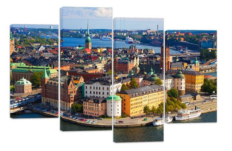 Модульная картина KIL Art Туристический города на холсте из четырех частей 129x90 см (M4_L_506)
