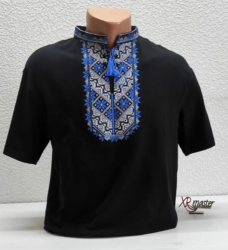 Вышиванка мужская Волошковое поле XRMASTER S Черный (0001110) - фото 4 Вышиванка мужская Волошковое поле XRMASTER S Черный (0001110) - фото 4