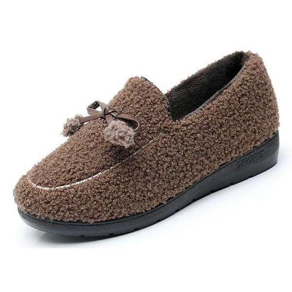 Домашние тапочки с помпонами M00320-1 р. 37 Коричневый