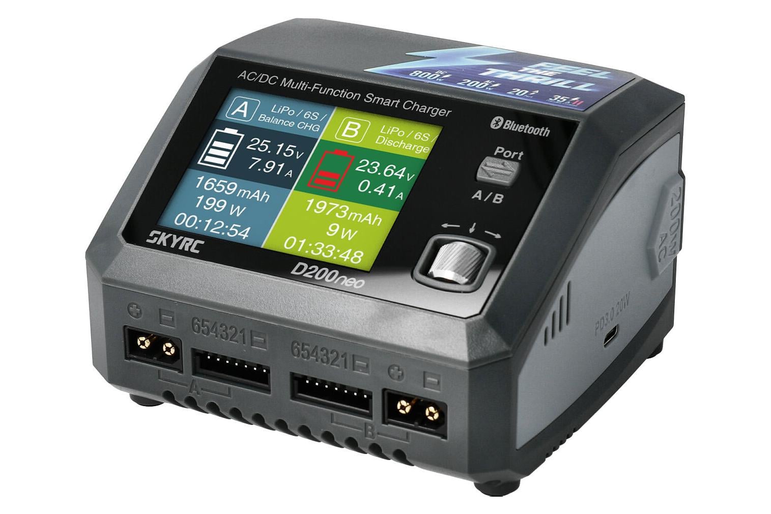 Пристрій зарядний універсальний дуо SkyRC D200neo 200W/800W з блоком живлення (SK-100196)
