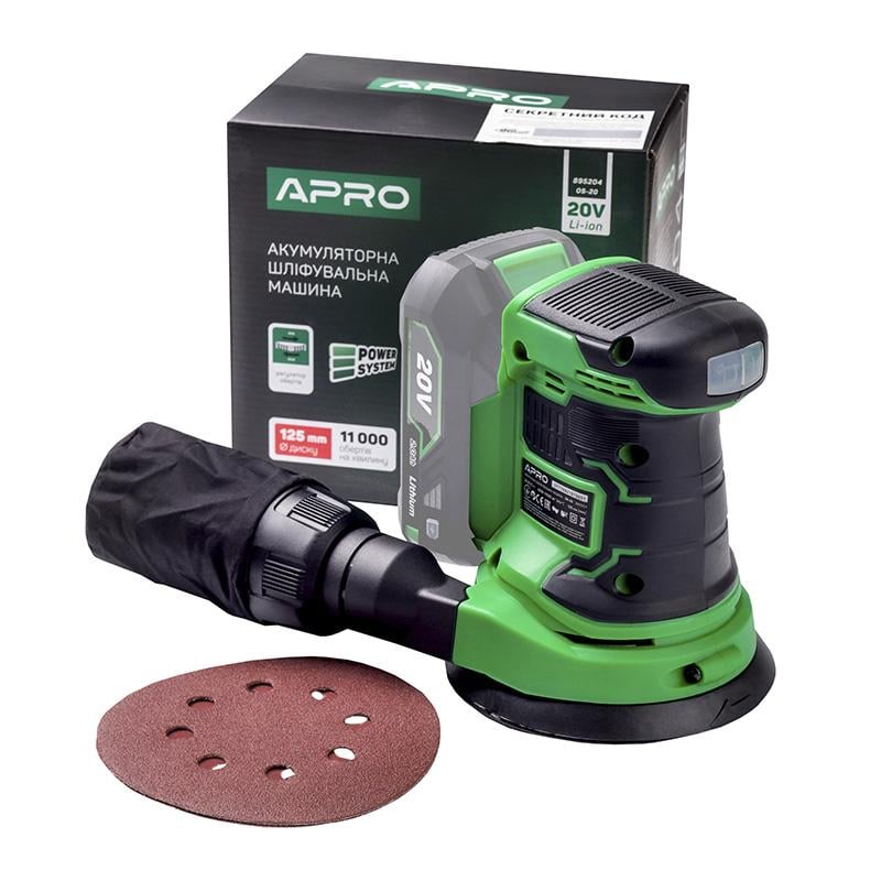 Шлифовальная машина орбитальная Apro OS-20 125 аккумуляторная без АКБ (895204) - фото 3