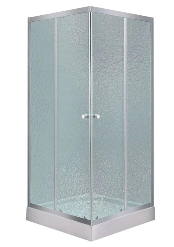 Душевая кабина квадратная Lidz Wawel SC90x90.SAT.LOW.FR стекло Frost 4 мм с душевым поддоном Kapielka ST 90x90x14 см (64622)