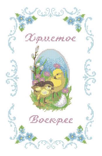 Полотенце пасхальное для вышивания бисером на габардине ЗПР-001 33х55 см