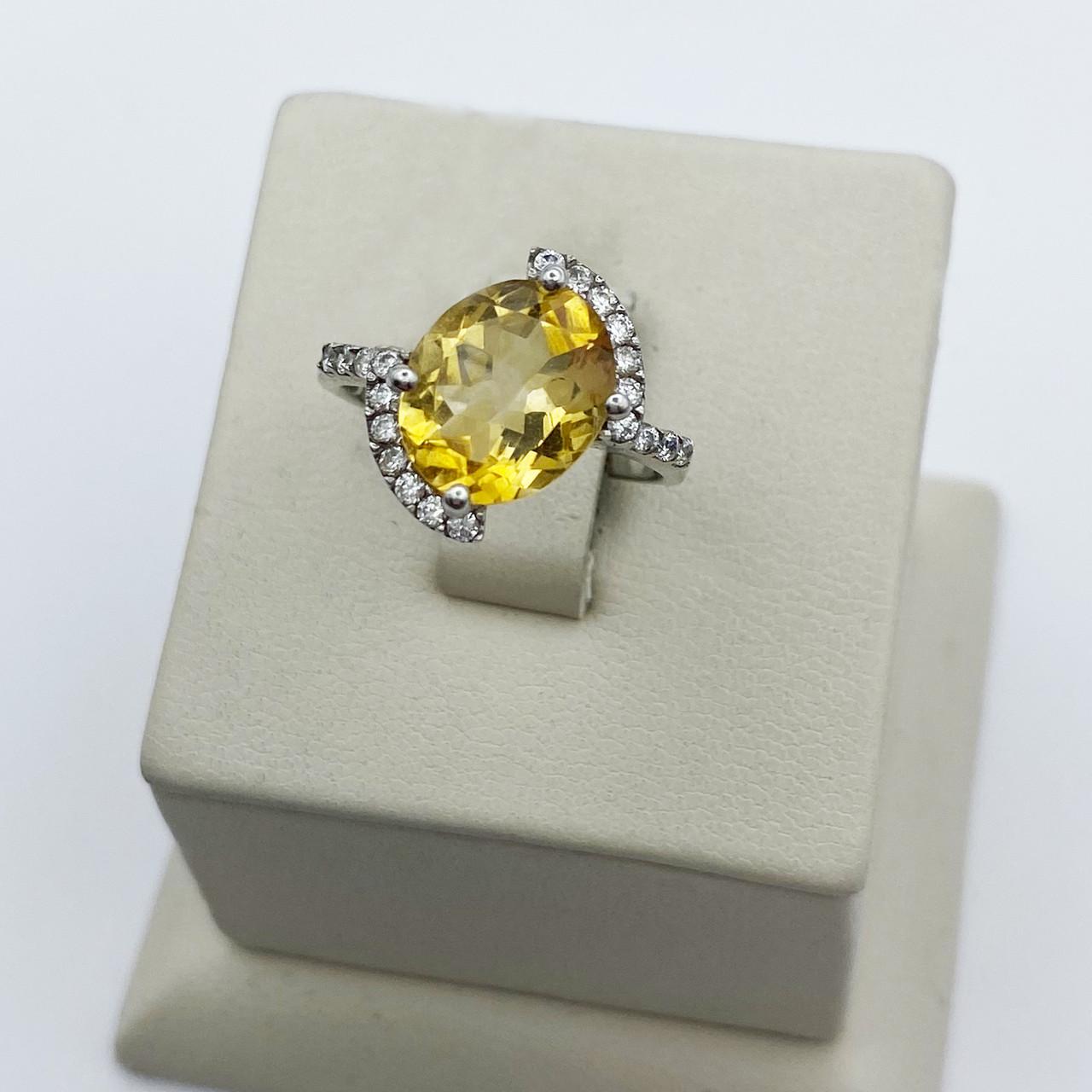 Кольцо серебряное с цитрином р. 17 3,45 г (1996303845)