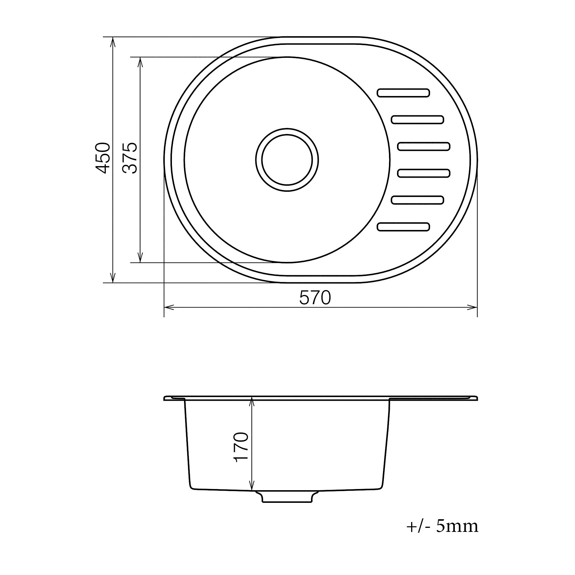 Мойка для кухни Vankor Lira Lmo 02.57 Gray с сифоном (351660) - фото 3