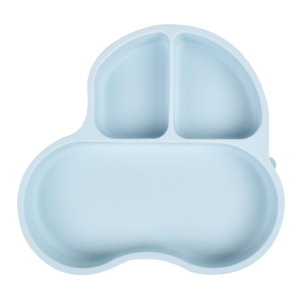 Тарелка силиконовая секционная на присоске Машинка Светло-голубой - фото 2 Тарелка силиконовая секционная на присоске Машинка Светло-голубой - фото 2