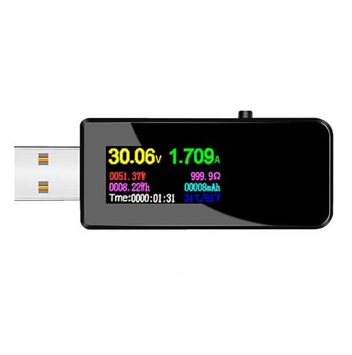 Тестер AtorchU96 13в1 USB тока/напряжения/емкости мАч/В/ Втч D+/D- Black (313317)