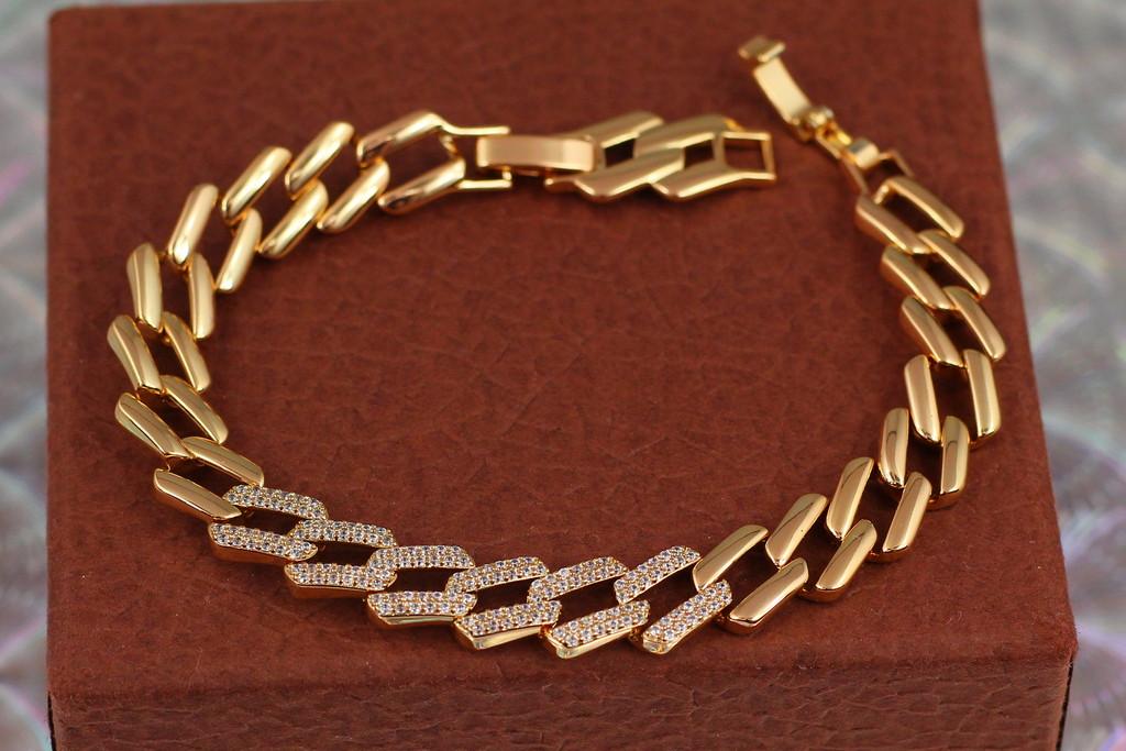 Браслет Xuping Jewelry Косой кордон 21 см 9 мм Золотистый