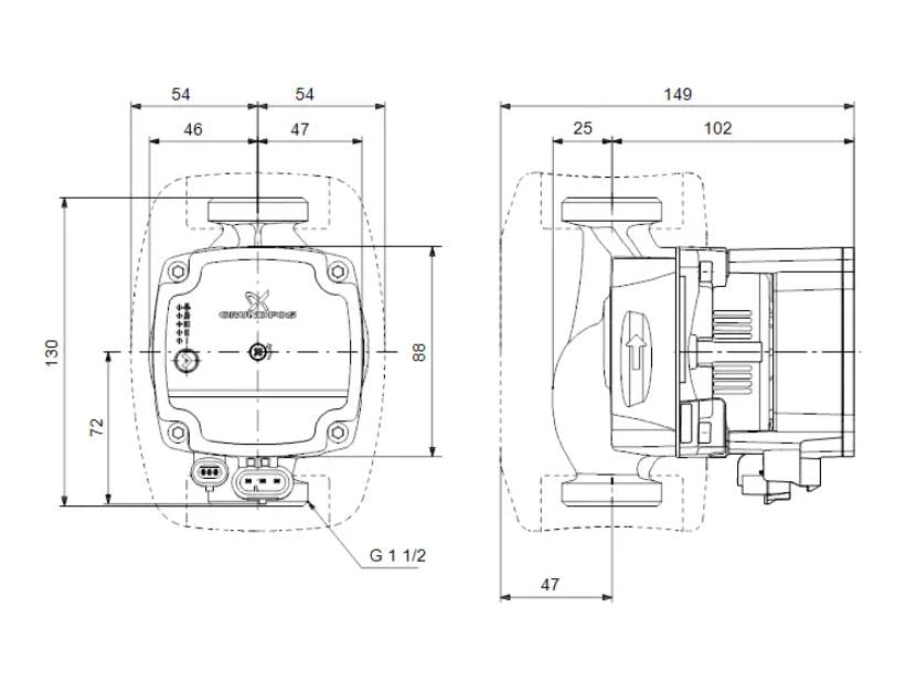 Циркуляционный насос Grundfos Alpha1 L 25-40 130 мм (99160578) - фото 2