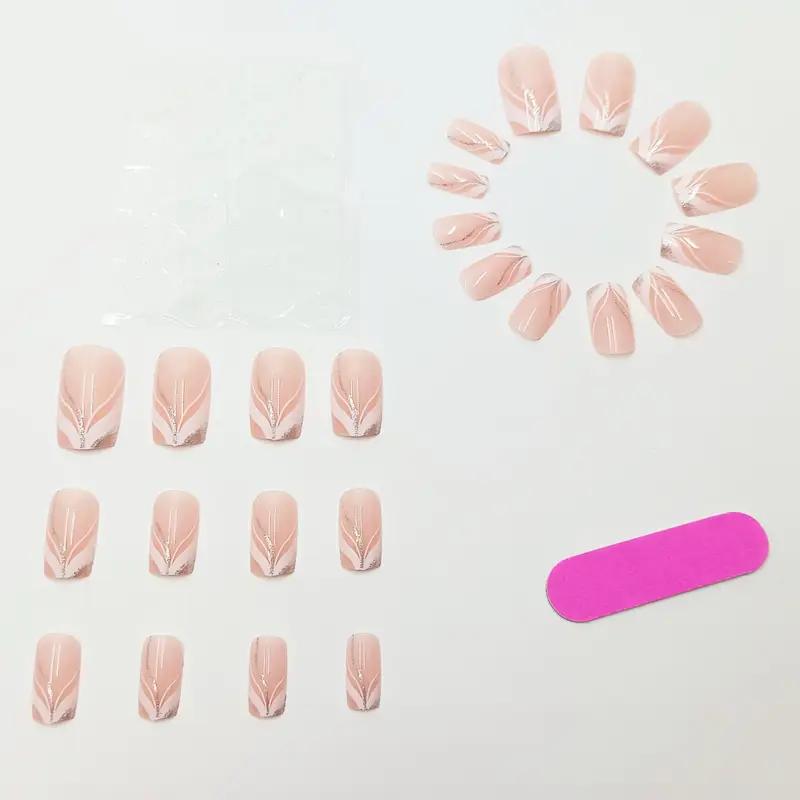 Накладные ногти с дизайном Квадрат и клеевыми пластинами 24 шт. Белый с серебристым (2689612505) - фото 4 Накладные ногти с дизайном Квадрат и клеевыми пластинами 24 шт. Белый с серебристым (2689612505) - фото 4