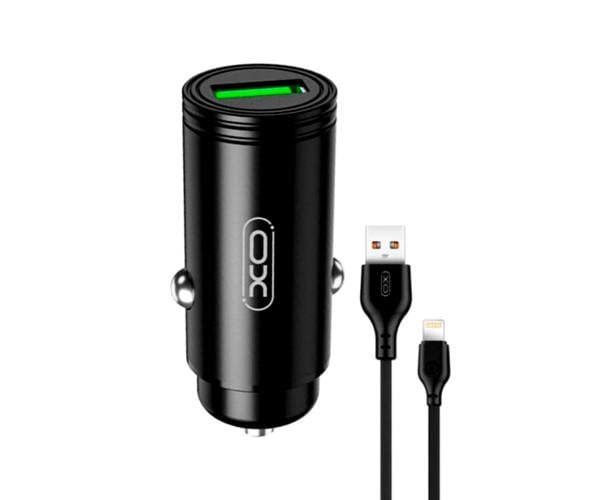 Устройство зарядное автомобильное XO CC39 USB 18 W QC3.0 3A cable lightning Black - фото 2 Устройство зарядное автомобильное XO CC39 USB 18 W QC3.0 3A cable lightning Black - фото 2