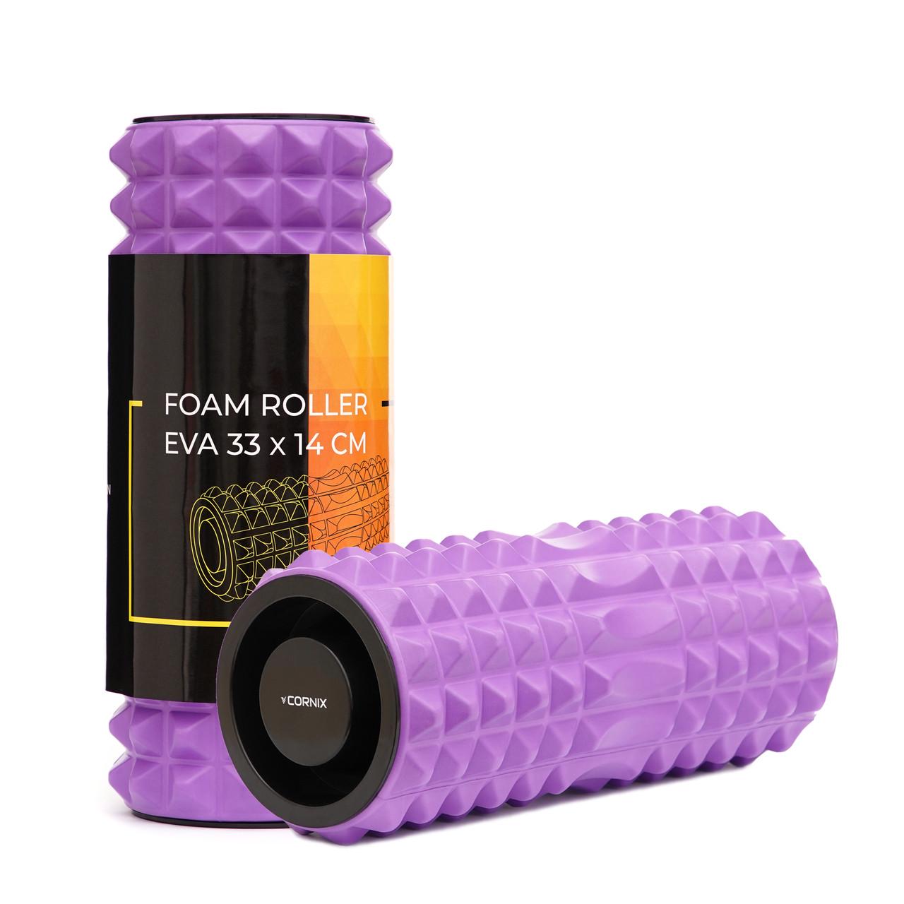 Масажний ролик Cornix EVA 33x14 см XR-0338 Violet (2375572283) - фото 3