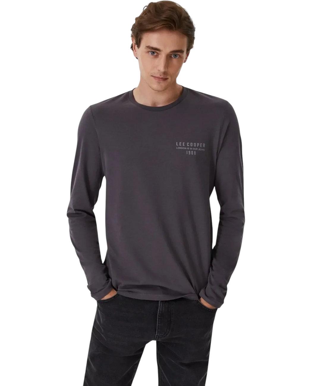 Футболка-лонгслив мужская Lee Cooper Renzo 231LCM242006.7501 XXL Серый (8682272355334)