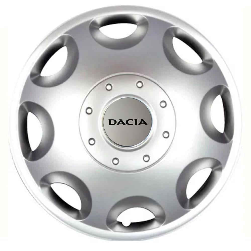 Колпаки SJS 300 с логотипом Dacia R15 4 шт. Серебряный (2654557526)