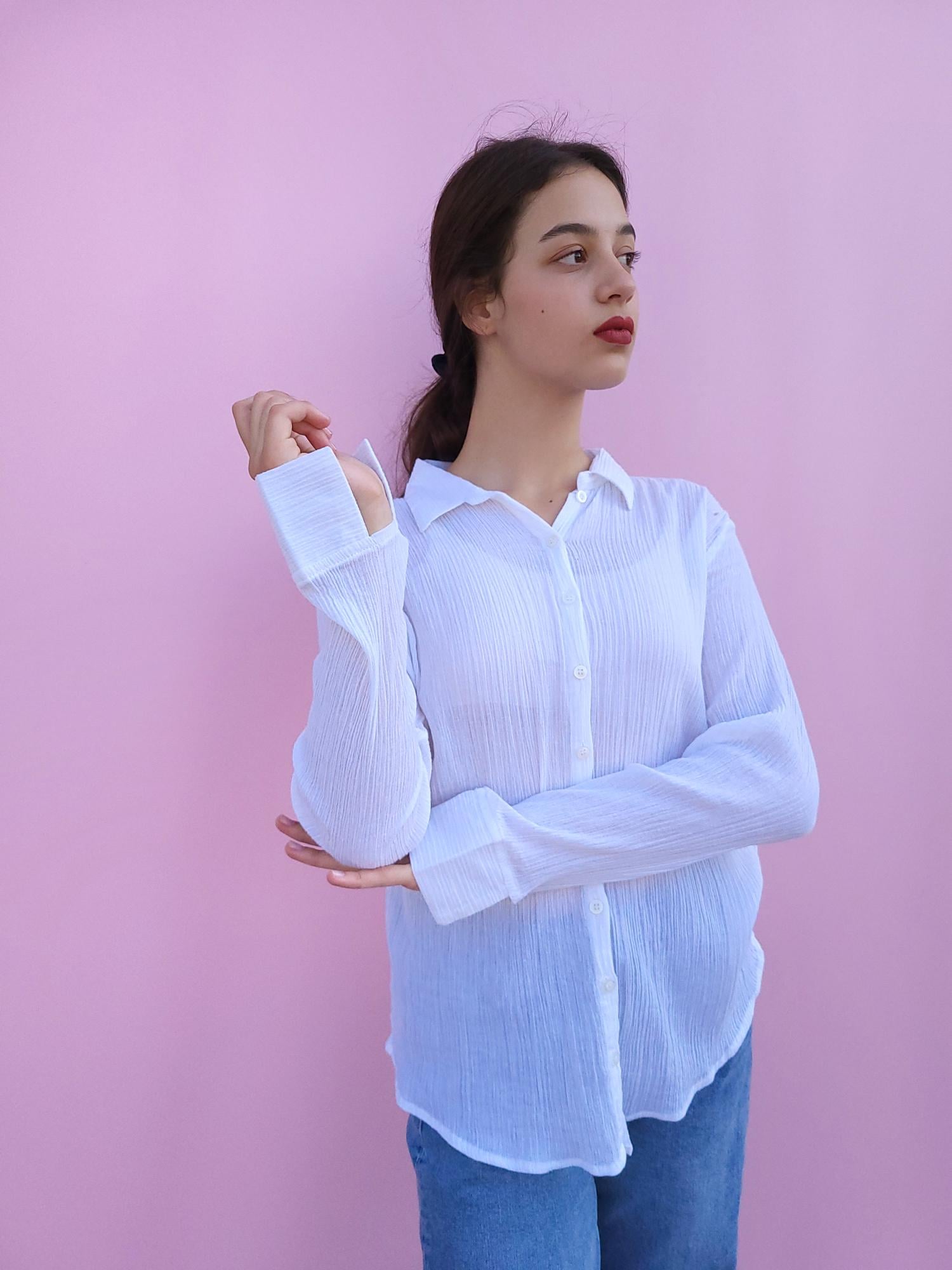 Сорочка жатка Boohoo 10279 M Білий (44-46)