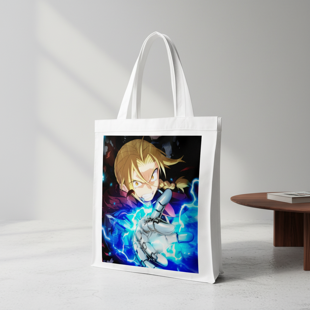 Сумка-шопер Fullmetal Alchemist Едвард Елрік з габардину Білий (6755)