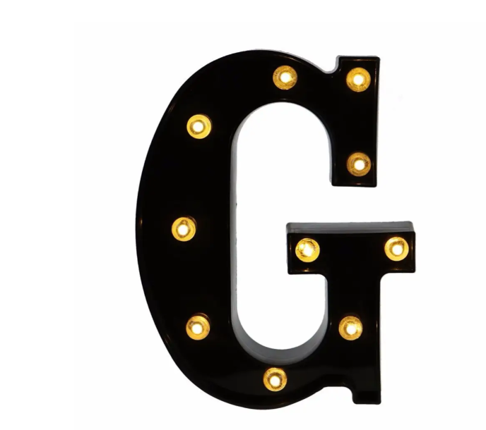 Літера з підсвіткою G об'ємна маленька 22x17 см Чорний (Ч1247) Літера з підсвіткою G об'ємна маленька 22x17 см Чорний (Ч1247)