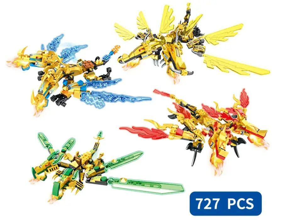 Конструктор Ninjago робот дракон 727 деталей Золотий (651) - фото 6