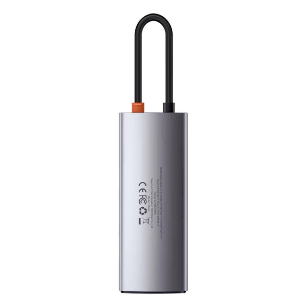 Разветвитель USB-Хаб BASEUS Type-C TO HDMIx1+USB3.0x3+PDx1 Silver (CAHUB-CX0G) - фото 6 Разветвитель USB-Хаб BASEUS Type-C TO HDMIx1+USB3.0x3+PDx1 Silver (CAHUB-CX0G) - фото 6