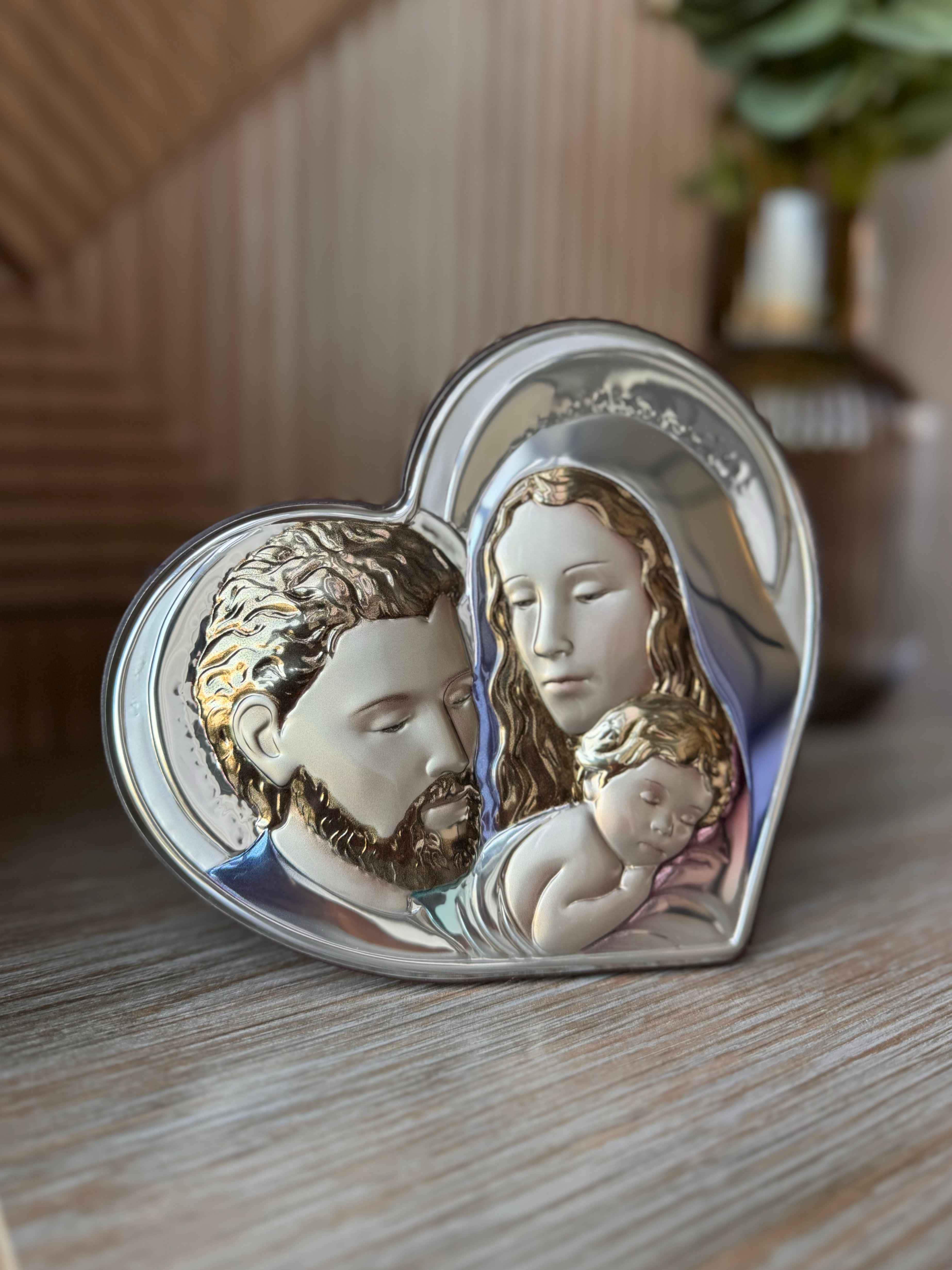 Ікона срібна Свята Родина 16х14 см (951482 С)