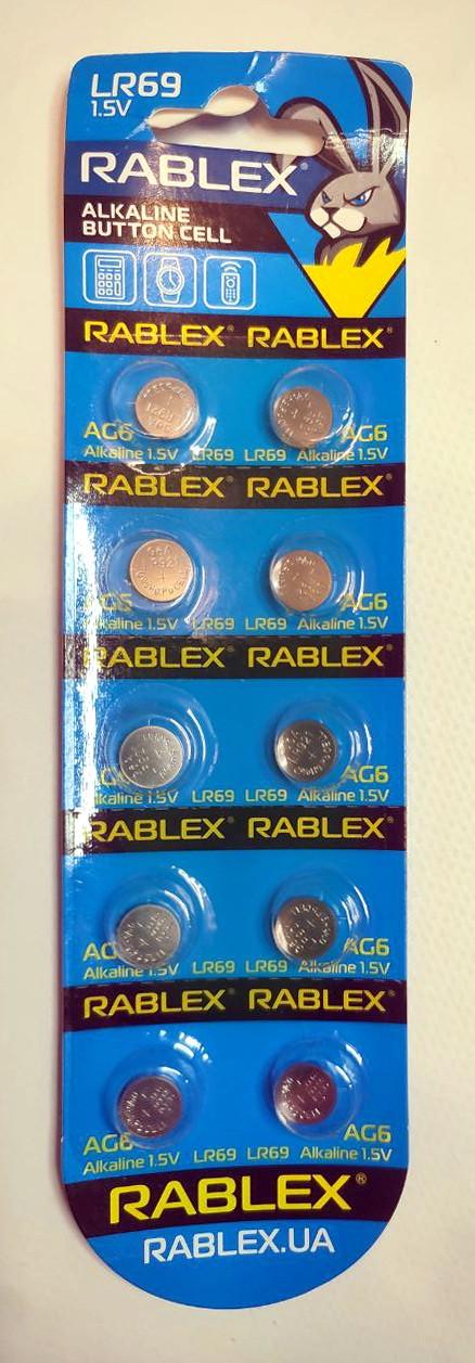 Батарейка щелочная Rablex AG6 (LR69) Батарейка щелочная Rablex AG6 (LR69)