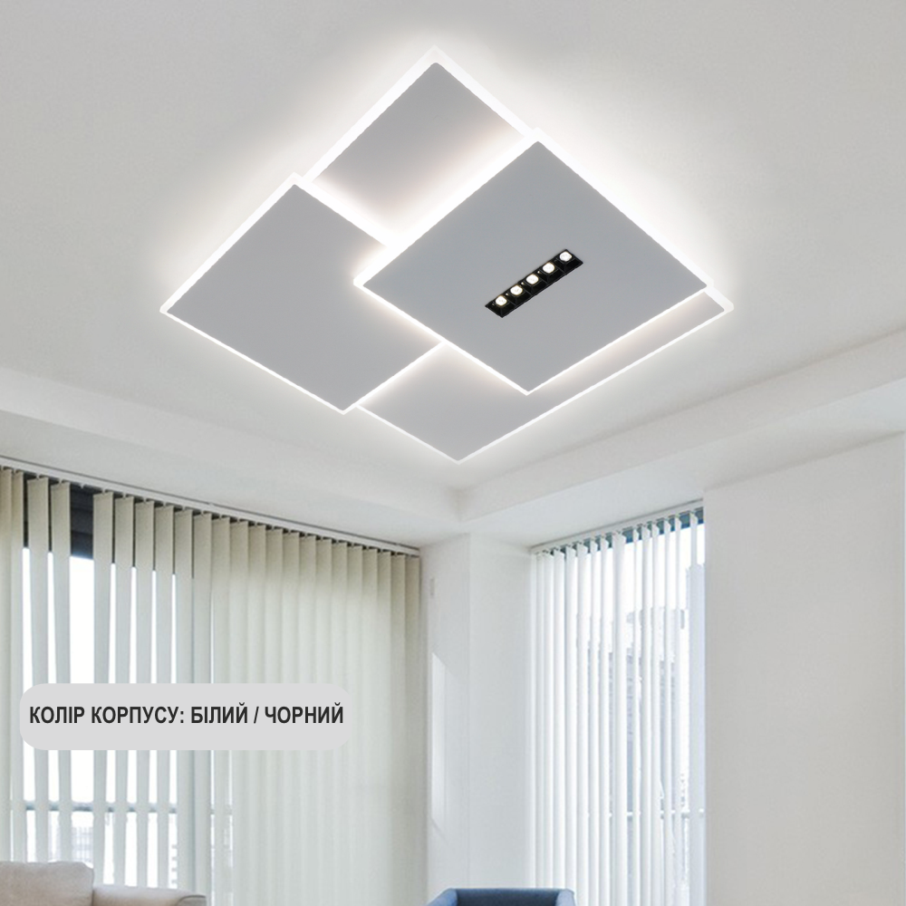 Люстра STERREN 3S с пультом 105W 520х535х55 мм Черно-белый (10435) - фото 4 Люстра STERREN 3S с пультом 105W 520х535х55 мм Черно-белый (10435) - фото 4