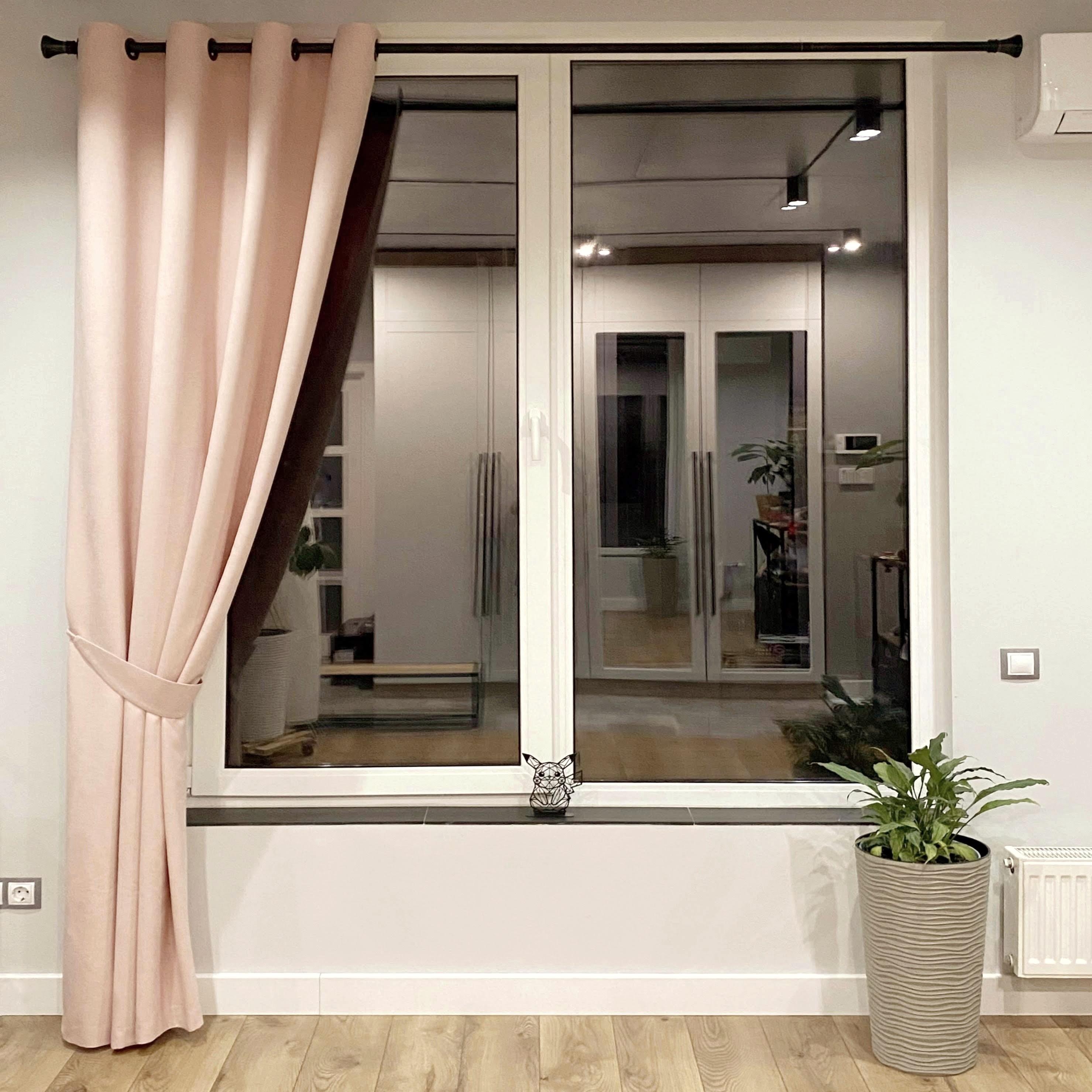 Штора на черных люверсах с подхватом 150х250 см микровелюр 1 шт. Розово-персиковый (5801528-MT11/150-BL)