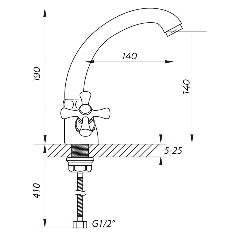 Змішувач для умивальника Zerix TMC 828 (ZX0085) - фото 2