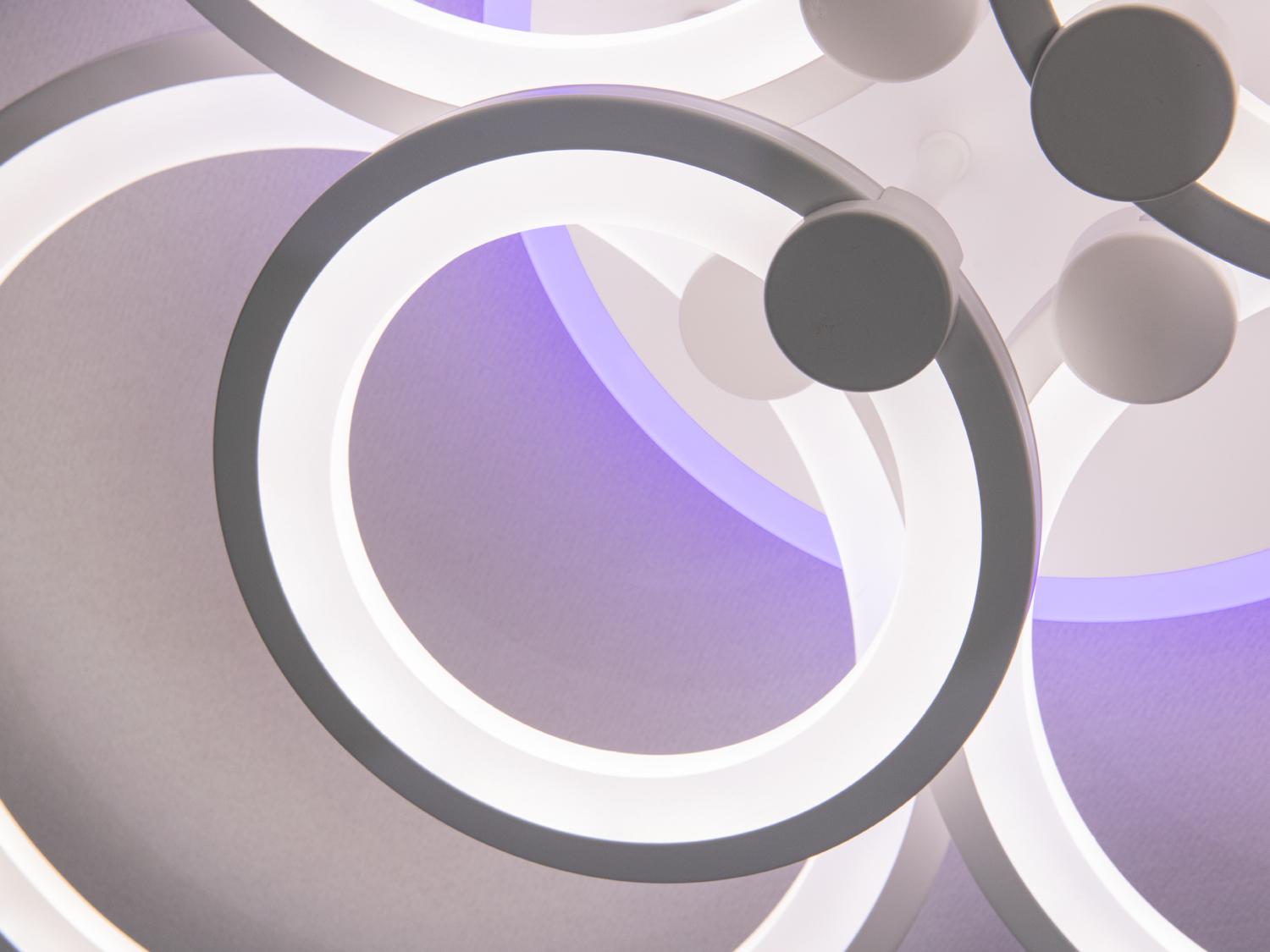 Люстра LED для низких потолков с пультом 8022-6WH-LS 135W на 19 кв.м Белый (1508072173) - фото 3 Люстра LED для низких потолков с пультом 8022-6WH-LS 135W на 19 кв.м Белый (1508072173) - фото 3